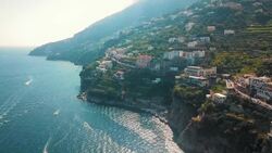 Drone Explores The Magic of Italy's Amalfi Coast Stock Footage