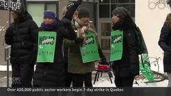 420,000 Quebec public sector workers begin 7-day strike News Clip
