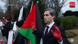 ‘Bloody Blinken’, ‘War Criminal’: Pro-Palestinian supporters stage protest outside Secretary of State Antony Blinken's News Clip