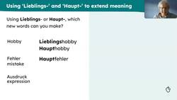 Deutsch lernen: compound nouns, 'Lieblings-' and 'Haupt-', translation Instructional Video
