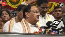 BJP Chief JP Nadda visits Ujjaini Mahakali Temple on Bonalu festival in Hyderabad News Clip