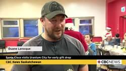 Santa forgoes reindeer to make early Christmas delivery in Uranium City News Clip