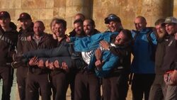 CLEAN : An 'intense experience': Frenchman beats high-wire record at Mont Saint-Michel News Clip