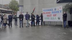 Protestors call for the GAA to end sponsorship with Allianz, who they say are enabling Israel’s war in Gaza News Clip