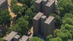 Aerial view of social housing in Woolwich News Clip