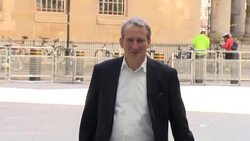 Damian Hinds arriving at the BBC News Clip