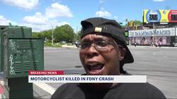 NYPD: FDNY truck fatally strikes motorcyclist in Marine Park News Clip