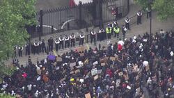 Aerial views of Black Lives Matter protests in London News Clip
