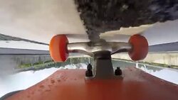 Under skateboard upside down POV - A person skating on a highway road Stock Footage