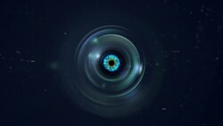Camera Lens and blue eye Stock Footage