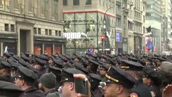 CLEAN : New York police officers, residents honor slain officer News Clip