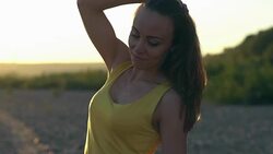 girl with Hoop in nature Stock Footage