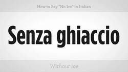 How to Say "No Ice" in Italian Instructional Video