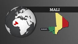 Earth Sphere Map and Mali Country Map with National Flag Stock Footage