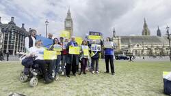 Vigil for Visas demonstration held outside Parliament in London News Clip