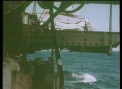 Vought F8 Crusader (1955) and F-102 Delta Dagger (1953) in action Stock Footage