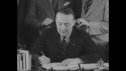 Pennsylvania Governor George H. Earle signs bill in Harrisburg allowing movies in theaters on Sundays News Clip