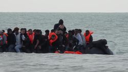 Migrant dinghy leaves France for UK as first group deportation flight under new UK-France agreement announced News Clip