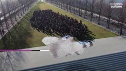 French artist JR stages art performance in New York to support Iranian women News Clip