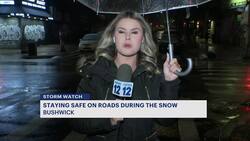 Tracking slick, wet roads during winter storm in Brooklyn News Clip