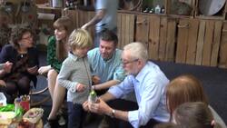 Jeremy Corbyn gets involved in kids' activities in Leeds News Clip