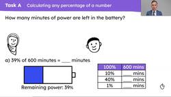 Use knowledge of calculating any percentage of a number to solve problems in a range of contexts Instructional Video