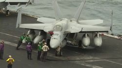 Fighter jets on the flight deck of USS Abraham Lincoln News Clip
