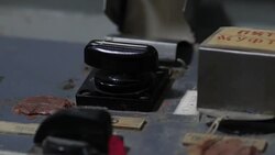 Physicist switching AZ5 switch in Chernobyl control room News Clip