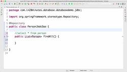 Spring Framework Master Class - Java Spring the Modern Way - Step 05-Implementing the findAll persons Spring JDBC Query Method Instructional Video