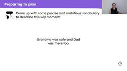 Planning the final paragraph of a diary entry based on 'Into the Forest' Instructional Video