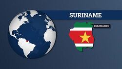 Earth Sphere Map and Suriname Country Map with National Flag Stock Footage