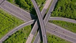 Aerial View of a Motorway Junction M25 M40, UK. 4K Stock Footage