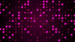 Rows of glitter glamour particles lights with random switch on, computer generated night club background Stock Footage