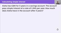 Simple interest calculations with technology Instructional Video