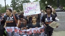 ANTI–Brett Kavanaugh – Demonstrators march on day of Kavanaugh/Ford hearing Stock Footage