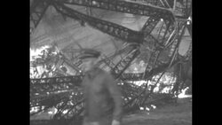 Firefighters and sailors battle to extinguish flames on the burning Hindenburg News Clip