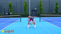 Striking - (Tennis) Bounce up off of the ground Instructional Video