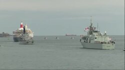 Naval vessels follow D-Day veterans on board the Royal British Legion's ship MV Boudicca traveling to Normandy News Clip