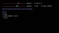 Kinematics of Two Particles: Finding Matching Velocities Instructional Video