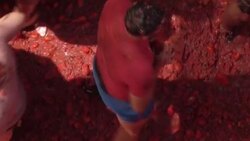 CLEAN : Spain's tomato food fight fiesta returns after pandemic News Clip