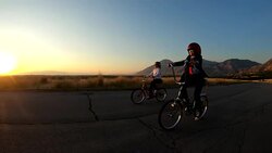 Business Children Racing on Vintage Bicycles Stock Footage