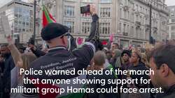 Thousands attend pro-Palestine march in London as Gaza braces for invasion News Clip