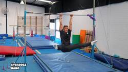 Elementary gymnastics - Bars - 2 Straddle hang Instructional Video