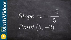 Writing the equation of the line given a slope and point Instructional Video
