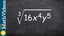 Using prime factorization take the cube root of an expression, cube root(16x^4 y^5) Instructional Video