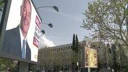 CLEAN : Montenegro: images of main candidates election posters News Clip