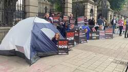 Student protest over accommodation crisis in Dublin News Clip