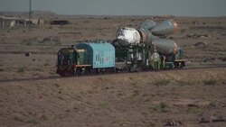 Preparations for Soyuz Rocket Launch from Kazakhstan News Clip