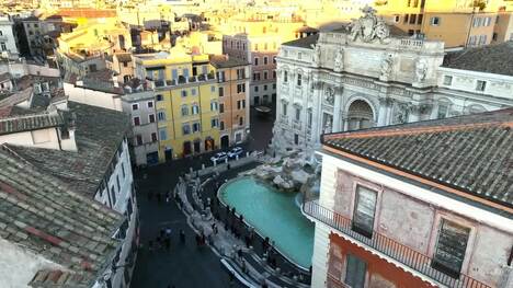 The Trevi Fountain: Drone Views of Rome's Iconic Landmark