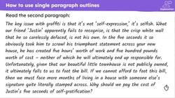 Using single paragraph outlines to plan an effective argument Instructional Video